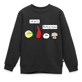 Anti Basta - Sweat Premium enfant bio - noir - Devant - AI Model Kid Female (0cm)