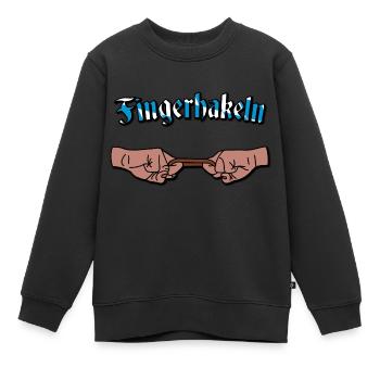Fingehakeln - Kinder Premium Organic Sweatshirt - Schwarz - Vorne - AI Model Kid Female (0cm)