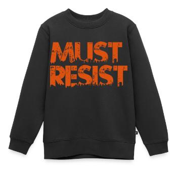 Must Resist - Sweat Premium enfant bio - noir - Devant - AI Model Kid Female (0cm)