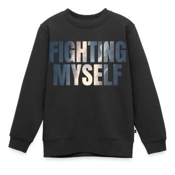 fighting myself Depression Geschenkidee - Kinder Premium Organic Sweatshirt - Schwarz - Vorne - AI Model Kid Female (0cm)