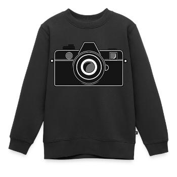 Appareil photo, Appareil photo vintage, , Ancien appareil photo, Ancien - Sweat Premium enfant bio - noir - Devant - AI Model Kid Female (0cm)