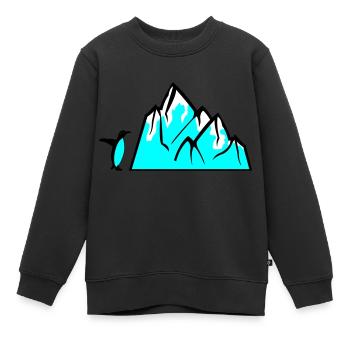 Pinguin Eisberg - Kinder Premium Organic Sweatshirt - Schwarz - Vorne - AI Model Kid Female (0cm)