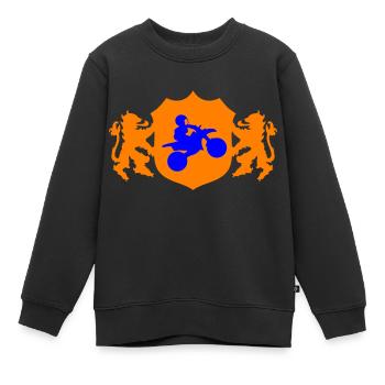 motocross racer wappen 002 - Kinder Premium Organic Sweatshirt - Schwarz - Vorne - AI Model Kid Female (0cm)