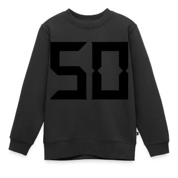 50. 50 ANS. 50e ANNIVERSAIRE. ANNIVERSAIRE 50 ANS. - Sweat Premium enfant bio - noir - Devant - AI Model Kid Female (0cm)