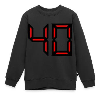 40. 40 JAHRE. 40-jähriges Jubiläum. GEBURTSTAG 40 JAHRE. - Kinder Premium Organic Sweatshirt - Schwarz - Vorne - AI Model Kid Female (0cm)