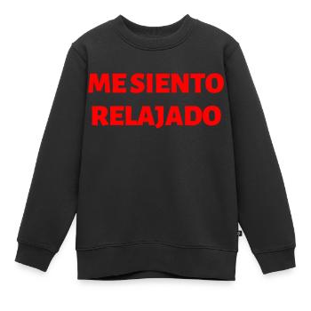 ich fühle mich entspannt Spanisch Sprache - Kinder Premium Organic Sweatshirt - Schwarz - Vorne - AI Model Kid Female (0cm)