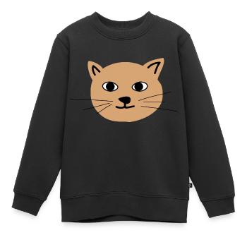 Katzengesicht 1 - Kinder Premium Organic Sweatshirt - Schwarz - Vorne - AI Model Kid Female (0cm)