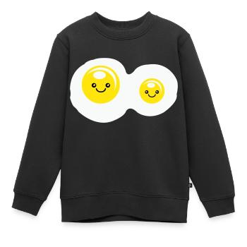 Œufs au plat - Sweat Premium enfant bio - noir - Devant - AI Model Kid Female (0cm)