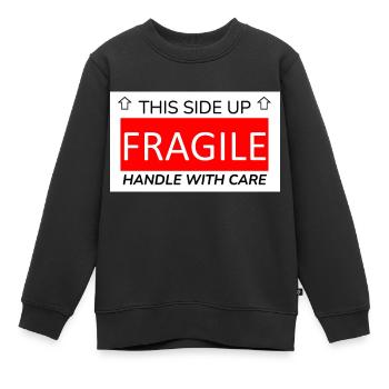 fragile - Sweat Premium enfant bio - noir - Devant - AI Model Kid Female (0cm)