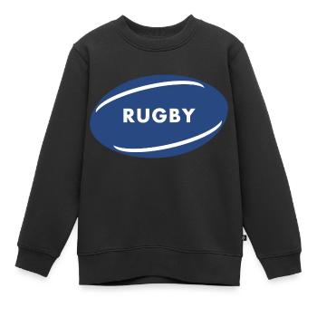 RUGBY - Kinder Premium Organic Sweatshirt - Schwarz - Vorne - AI Model Kid Female (0cm)