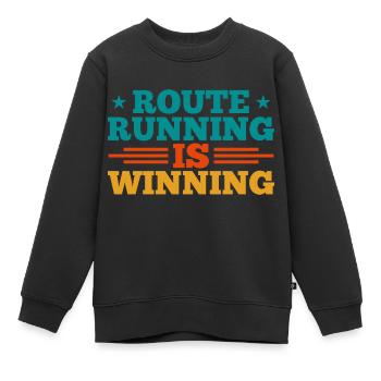 Route Running Is Winning Wide Receiver - Kinder Premium Organic Sweatshirt - Schwarz - Vorne - AI Model Kid Female (0cm)