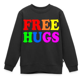 Free hugs - Kinder Premium Organic Sweatshirt - Schwarz - Vorne - AI Model Kid Female (0cm)