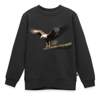 Adler auf dem Ast - Kinder Premium Organic Sweatshirt - Schwarz - Vorne - AI Model Kid Female (0cm)