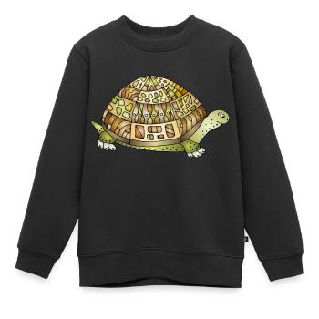 Schildkröte - Kinder Premium Organic Sweatshirt - Schwarz - Vorne - AI Model Kid Female (0cm)