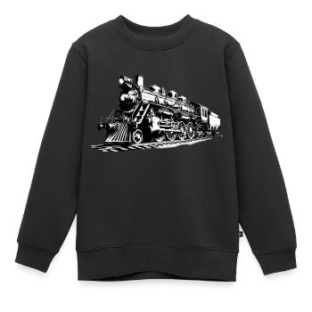 Eisenbahn Dampflok - Kinder Premium Organic Sweatshirt - Schwarz - Vorne - AI Model Kid Female (0cm)