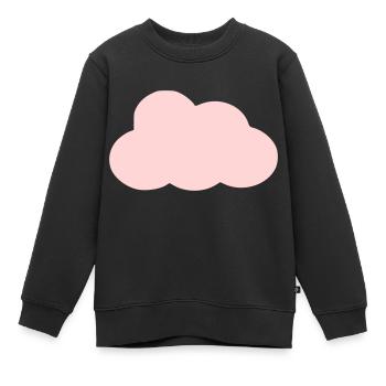 Simple Cloud - Sweat Premium enfant bio - noir - Devant - AI Model Kid Female (0cm)