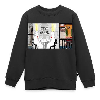 Zeit haben. - Kinder Premium Organic Sweatshirt - Schwarz - Vorne - AI Model Kid Female (0cm)