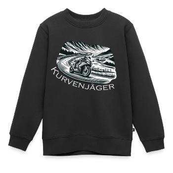 Kurvenjäger, das Motorrad Design für Liebhaber - Kinder Premium Organic Sweatshirt - Schwarz - Vorne - AI Model Kid Female (0cm)
