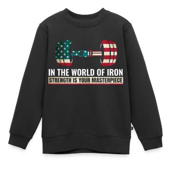 Fitnessstudio - Kinder Premium Organic Sweatshirt - Schwarz - Vorne - AI Model Kid Female (0cm)