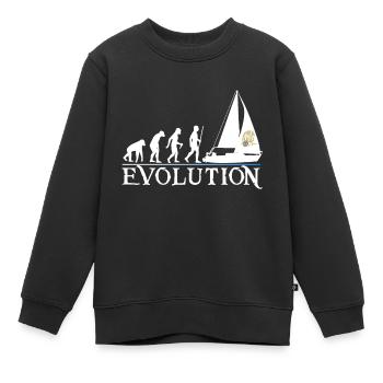 Evolution white version - Kids Premium Organic Sweatshirt - black - Front - AI Model Kid Female (0cm)