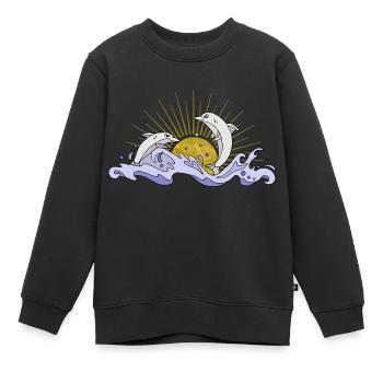 Delphine - Kinder Premium Organic Sweatshirt - Schwarz - Vorne - AI Model Kid Female (0cm)