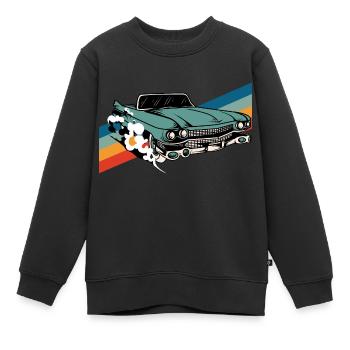 Voiture classique-voiture ancienne - Sweat Premium enfant bio - noir - Devant - AI Model Kid Female (0cm)