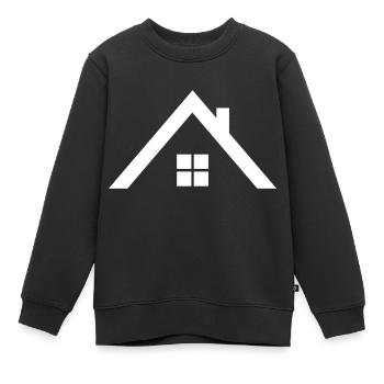 Roof - Kids Premium Organic Sweatshirt - black - Front - AI Model Kid Female (0cm)
