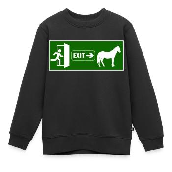Exit raus zum pferd - Kinder Premium Organic Sweatshirt - Schwarz - Vorne - AI Model Kid Female (0cm)