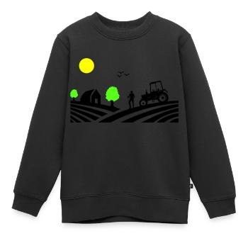 traktor farm - Kinder Premium Organic Sweatshirt - Schwarz - Vorne - AI Model Kid Female (0cm)