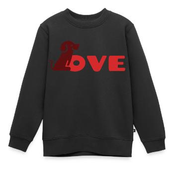L’amour des chiens - Sweat Premium enfant bio - noir - Devant - AI Model Kid Female (0cm)