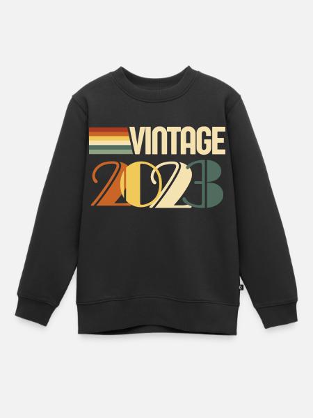 Vintage 2023-cadeau anniversaire 2023 - Sweat Premium enfant bio - noir