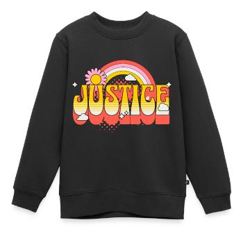 Gerechtigkeit Freiheit Frieden Toleranz Liebe - Kinder Premium Organic Sweatshirt - Schwarz - Vorne - AI Model Kid Female (0cm)