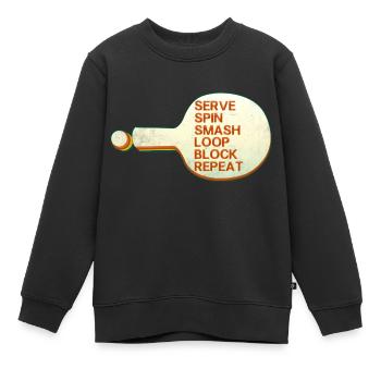 Tischtennis - Kinder Premium Organic Sweatshirt - Schwarz - Vorne - AI Model Kid Female (0cm)
