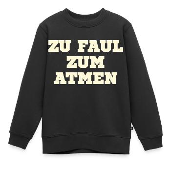 Trop paresseux pour respirer - Sweat Premium enfant bio - noir - Devant - AI Model Kid Female (0cm)