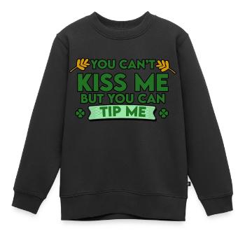 Tu ne peux pas m’embrasser mais tu peux me donner un pourboire - Sweat Premium enfant bio - noir - Devant - AI Model Kid Female (0cm)