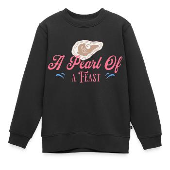 Fruits de mer, huîtres, perles, fruits de mer, pétoncles, nourriture - Sweat Premium enfant bio - noir - Devant - AI Model Kid Female (0cm)