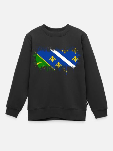 Bosnien, Herzegowina, Europa, Bosnien und Flagge Mostar - Kinder Premium Organic Sweatshirt - Schwarz