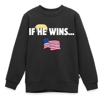 WENN ER GEWINNT ... US-WAHL 2024  - Kinder Premium Organic Sweatshirt - Schwarz - Vorne - AI Model Kid Female (0cm)