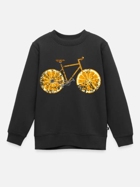 Fahrrad Obst Frucht Retro Vintage Grunge - Kinder Premium Organic Sweatshirt - Schwarz