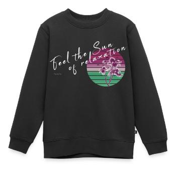 Sentez le soleil - Sweat Premium enfant bio - noir - Devant - AI Model Kid Female (0cm)