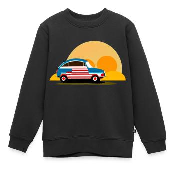 au coucher du soleil - Sweat Premium enfant bio - noir - Devant - AI Model Kid Female (0cm)