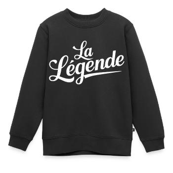 La Légende - Sweat Premium enfant bio - noir - Devant - AI Model Kid Female (0cm)