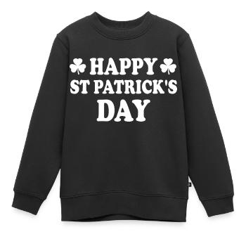 st patricks day - Kinder Premium Organic Sweatshirt - Schwarz - Vorne - AI Model Kid Female (0cm)