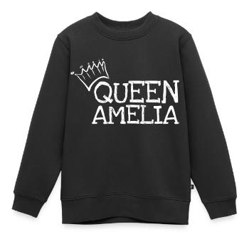 Amelia - Kinder Premium Organic Sweatshirt - Schwarz - Vorne - AI Model Kid Female (0cm)