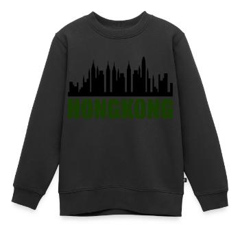 hongkong skyline - Kinder Premium Organic Sweatshirt - Schwarz - Vorne - AI Model Kid Female (0cm)