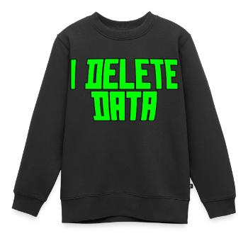 Je supprime des données 3 - Sweat Premium enfant bio - noir - Devant - AI Model Kid Female (0cm)