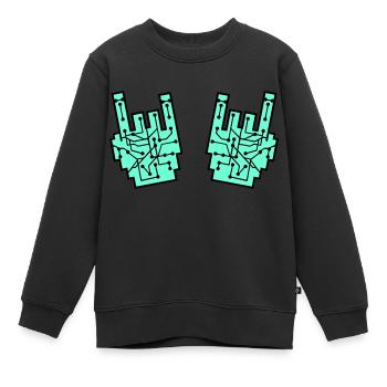 Nerd Geek Heavy Metal Rock Circuits Geste de la main - Sweat Premium enfant bio - noir - Devant - AI Model Kid Female (0cm)