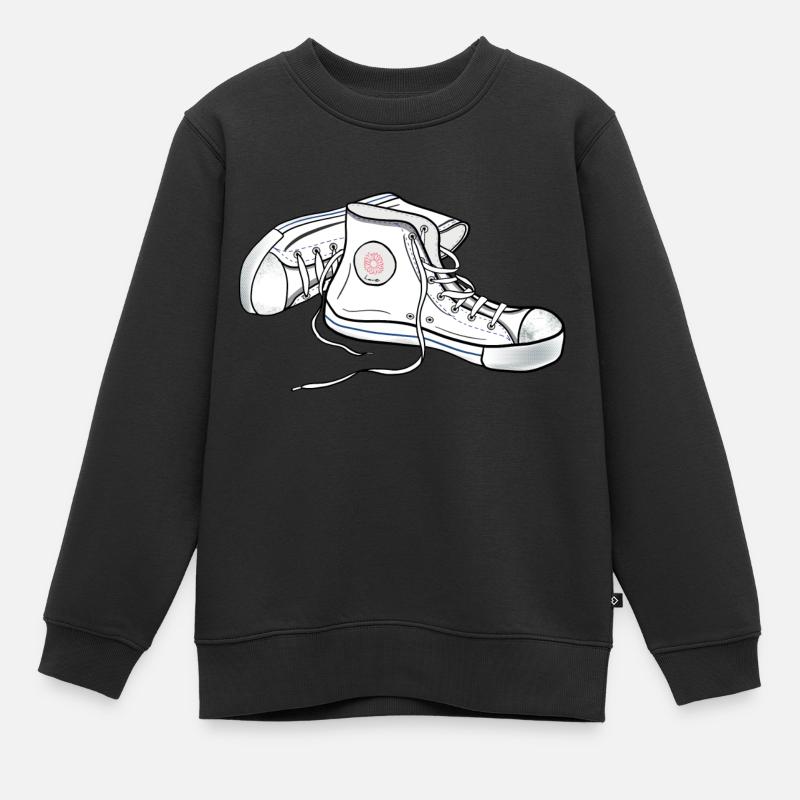 Chucks weiß - Kinder Premium Organic Sweatshirt - Schwarz