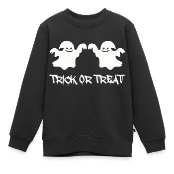 ghosts trick or treat - Kinder Premium Organic Sweatshirt - Schwarz - Vorne - AI Model Kid Female (0cm)