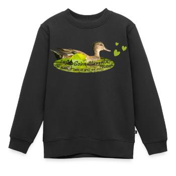 Canard chipeau, bavardage, bavardage - Sweat Premium enfant bio - noir - Devant - AI Model Kid Female (0cm)